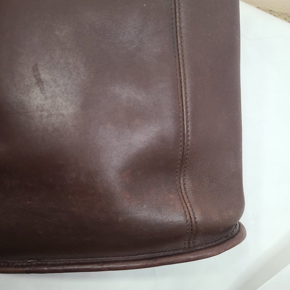 Coach Shoulder Duffle Gallery Tote Cognac Brown Leather - Picture 6 of 9